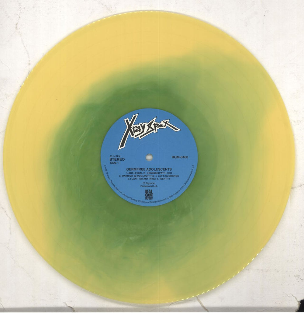 X-Ray Spex Germfree Adolescents - Green / Yellow Haze Vinyl US vinyl LP album (LP record) X-RLPGE707109