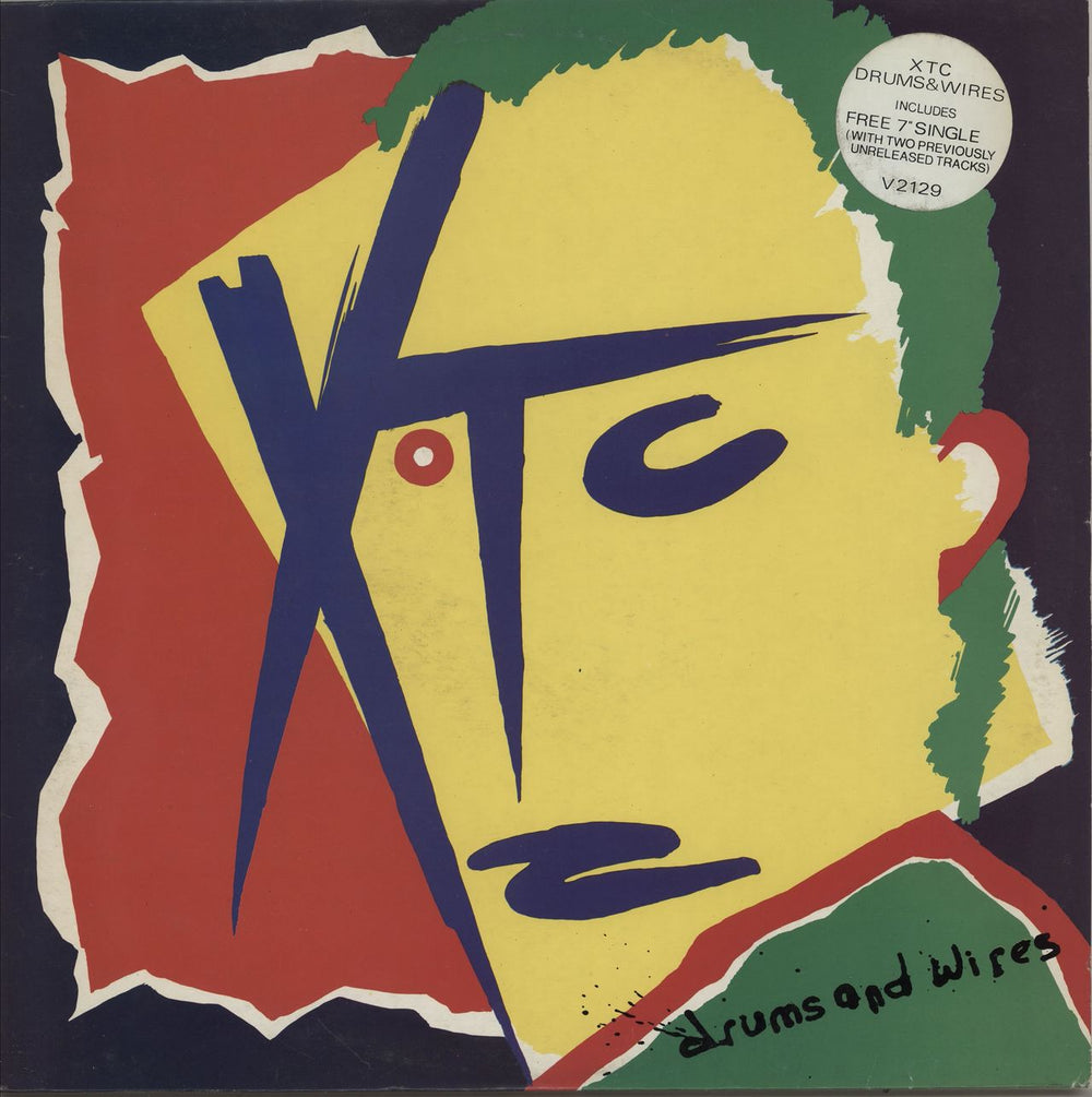 XTC Drums And Wires - Stickered & Complete UK vinyl LP album (LP record) V2129