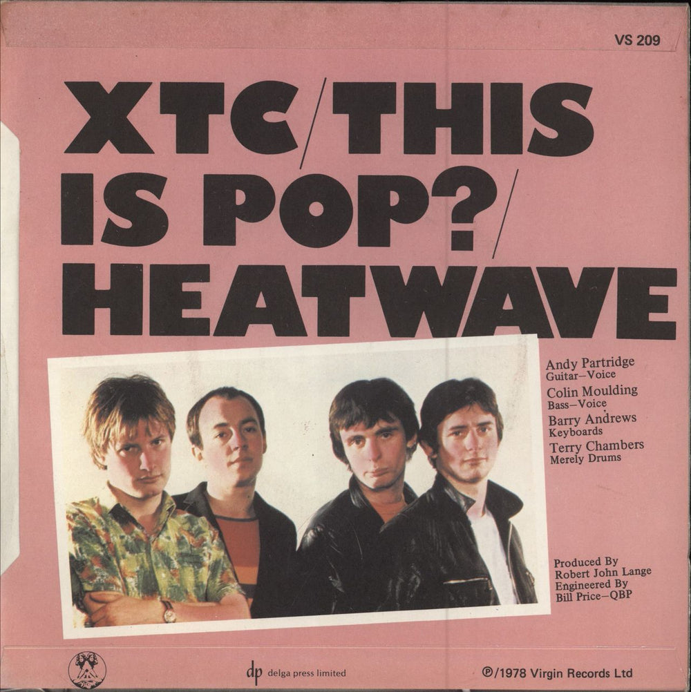 XTC This Is Pop? - EX UK 7" vinyl single (7 inch record / 45)