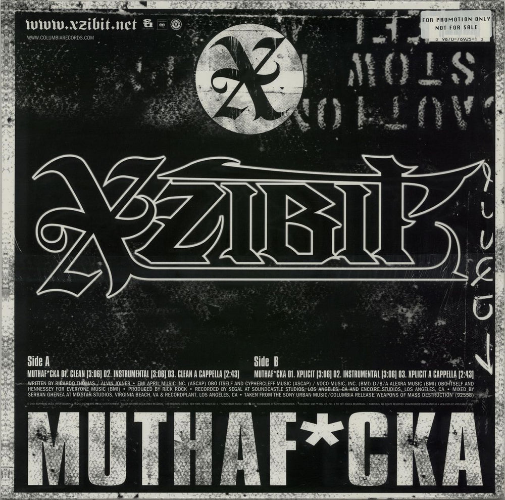 Xzibit Muthaf*cka - Sealed US Promo 12" vinyl single (12 inch record / Maxi-single) XZB12MU655761