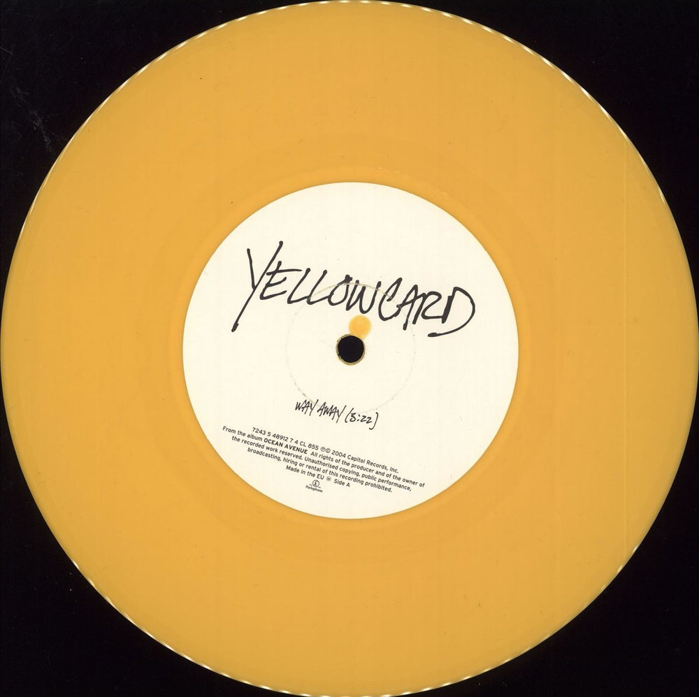 Yellowcard Way Away - Yellow Vinyl UK 7" vinyl single (7 inch record / 45) YE107WA289065