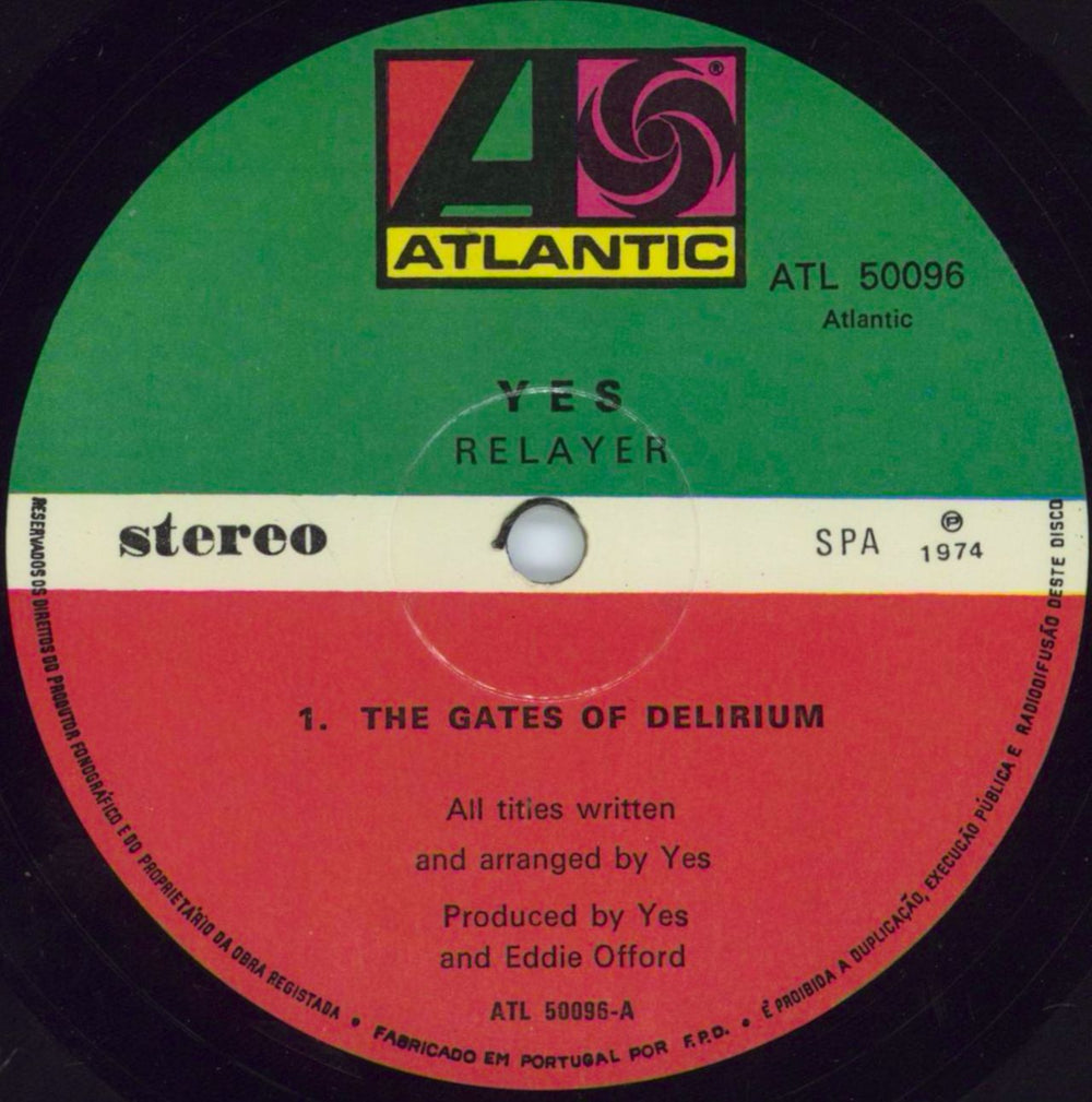 Yes Relayer - 3rd Portugese vinyl LP album (LP record) YESLPRE807022