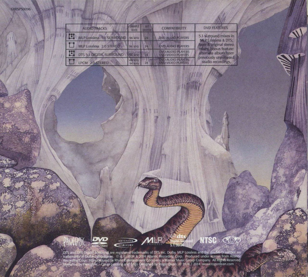 Yes Relayer UK 2-disc CD/DVD set 633367900524