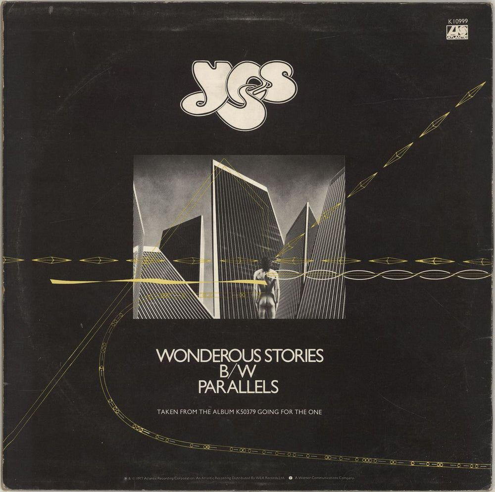 Yes Wonderous Stories - Blue Vinyl UK 12" vinyl single (12 inch record / Maxi-single)