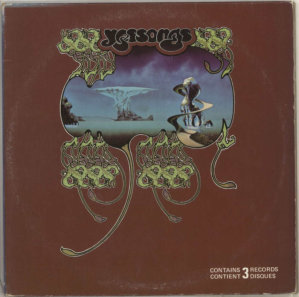 Yes Yessongs Canadian 3-LP vinyl record set (Triple LP Album) 3SA-100