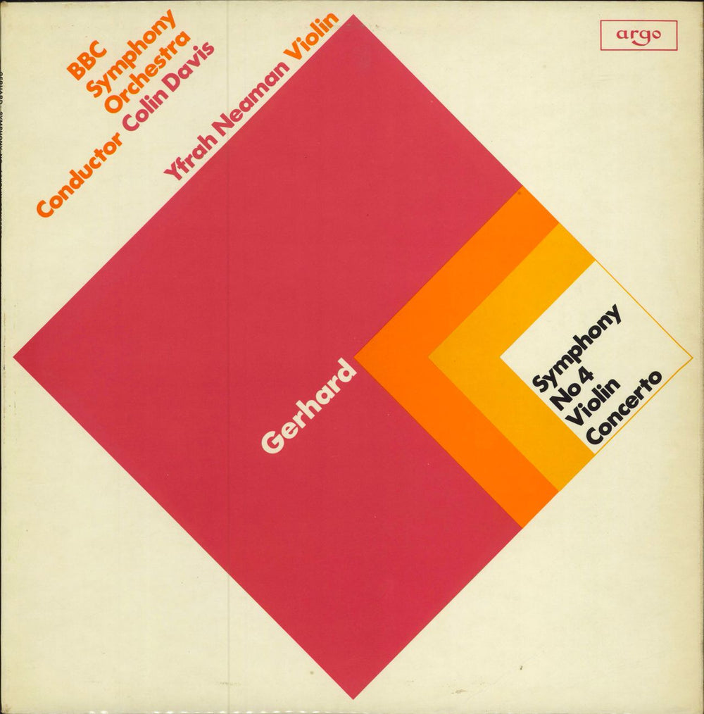 Yfrah Neaman Gerhard: Symphony No. 4 (New York) / Violin Concerto UK vinyl LP album (LP record) ZRG701