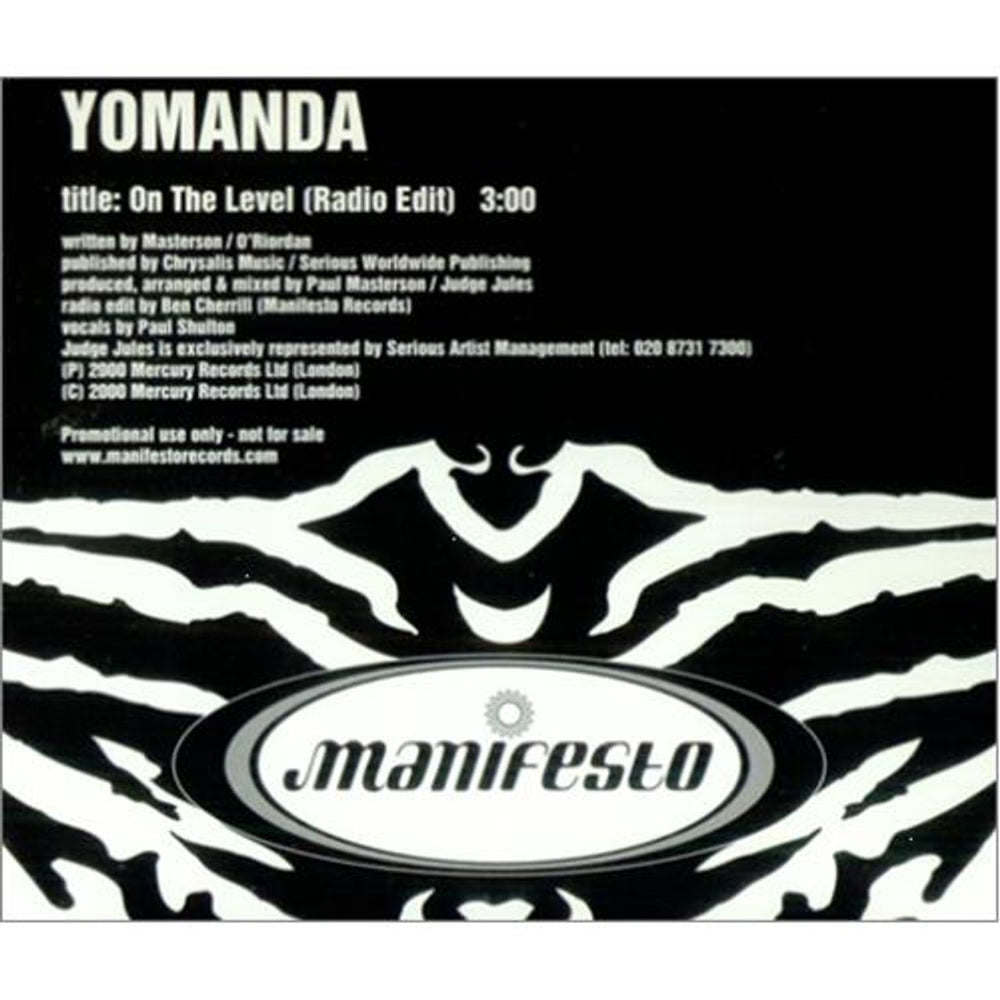 Yomanda On The Level UK Promo CD single (CD5 / 5") LEVCJ1