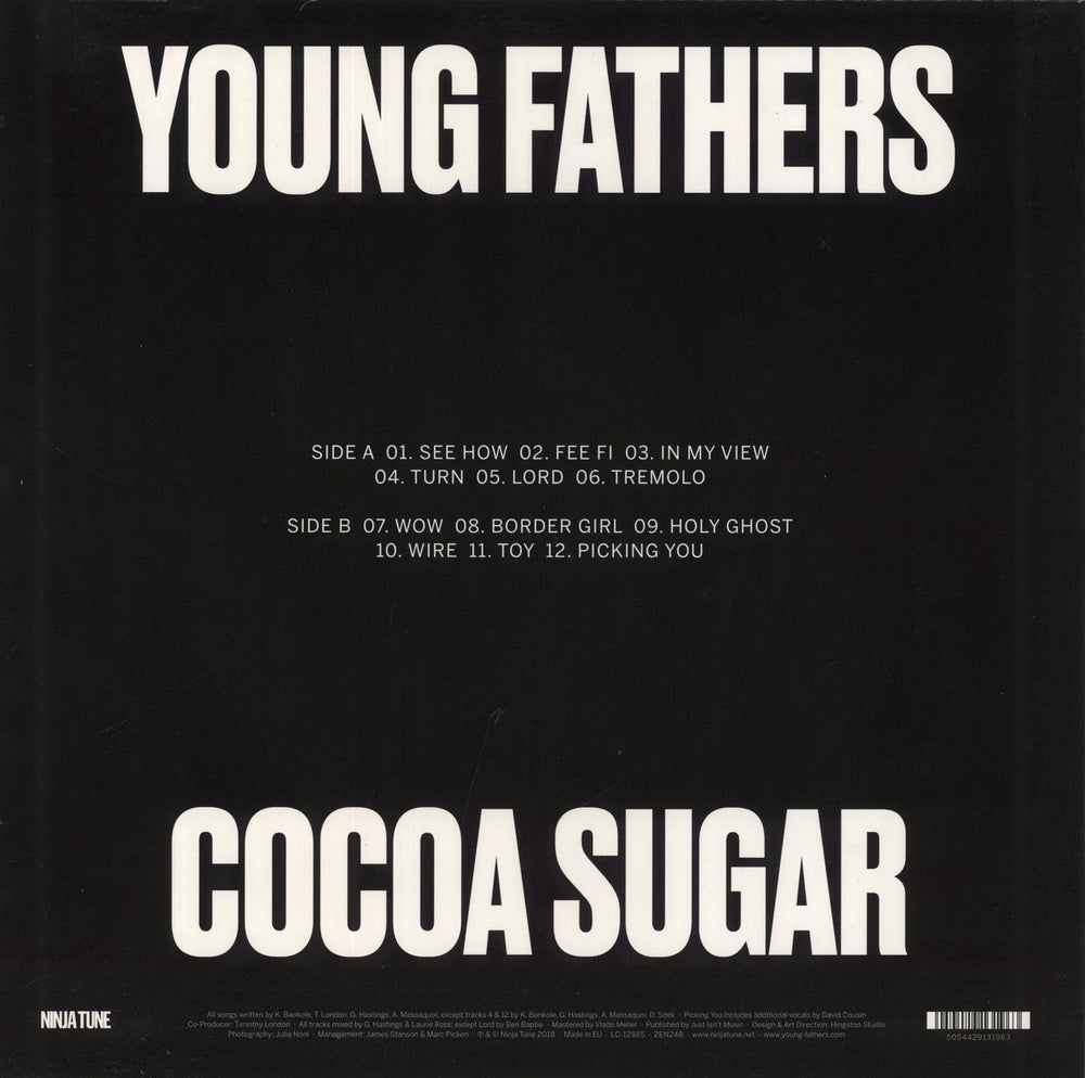 Young Fathers Cocoa Sugar - 180gm Blue Vinyl UK vinyl LP album (LP record)