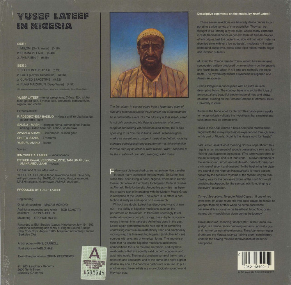 Yusef Lateef In Nigeria - shrink US vinyl LP album (LP record)