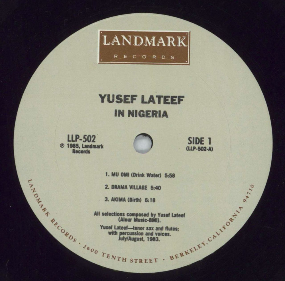 Yusef Lateef In Nigeria - shrink US vinyl LP album (LP record) YSFLPIN819374