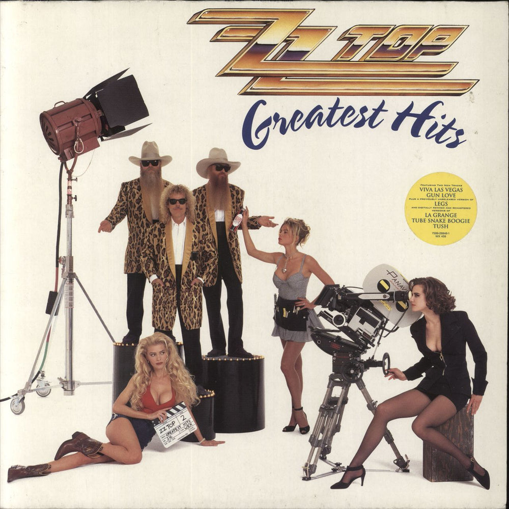 ZZ Top Greatest Hits - Song Hype Stickered UK vinyl LP album (LP record) WX459